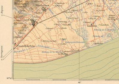 Mapa del litoral del Baix Llobregat realitzat per la Mancomunitat de Catalunya (1923)